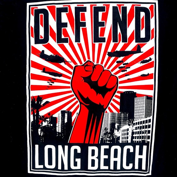 Defend Long Beach Small Black Long Beach Clothing T-shirt - Picture 1 of 4